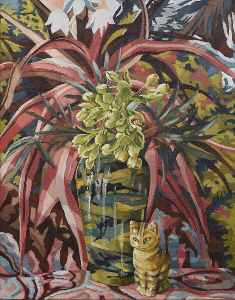 Kitty and Hellebores 